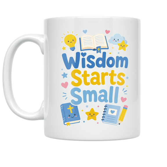 Wisdom Starts Small - Christian Kids - 11 oz Ceramic Coffee Mug
