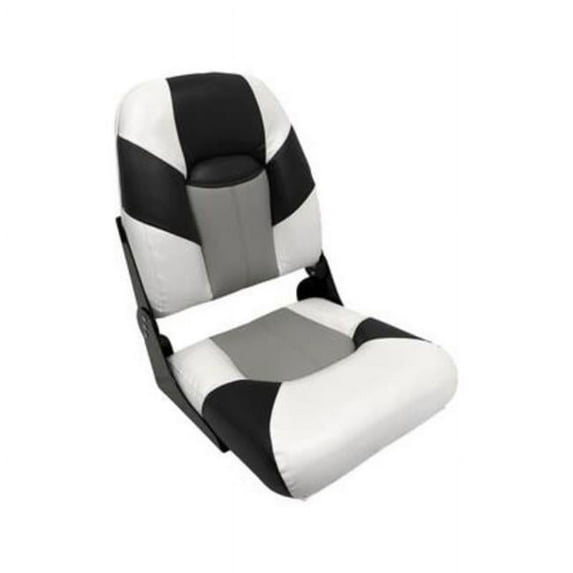 Wise 1461-1782 Baja Series High Back Boat Seat, Brite White / Grey / Black