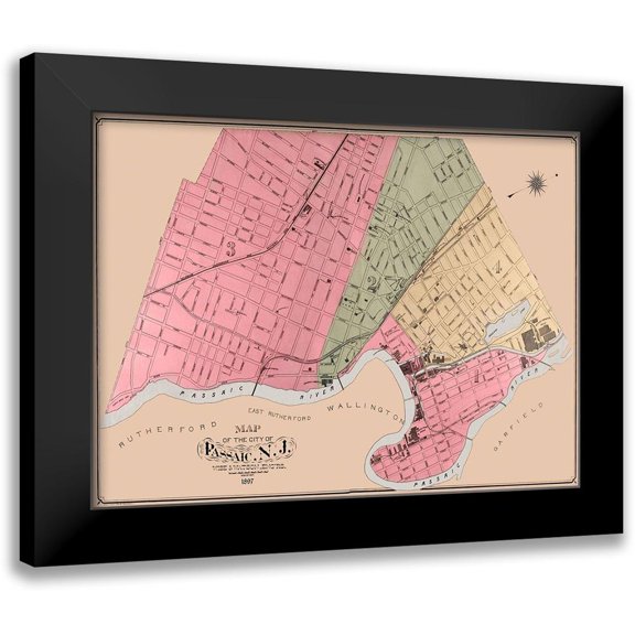 Wise 14x11 Black Modern Framed Museum Art Print Titled - Passaic New Jersey - Wise 1897