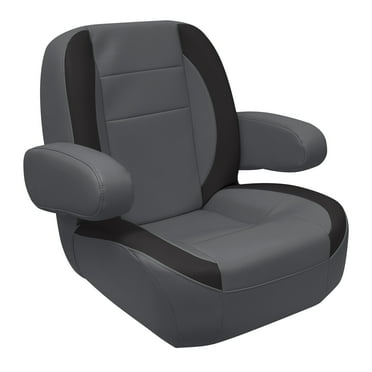 Wise 3127-1890 Premier Series Mid Back Pontoon Helm with Flip Up Arm Rests, Slate / Dark Neutral