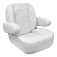 thumbnail image 1 of Wise 3127-784 Premier Series Mid Back Pontoon Helm with Flip Up Arm Rests, Brite White, 1 of 6