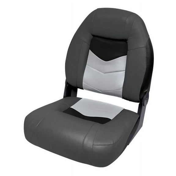 Wise 3304-860 Pro Angler Tour Series Bass Boat Folding Seat, Charcoal / Black / Marble