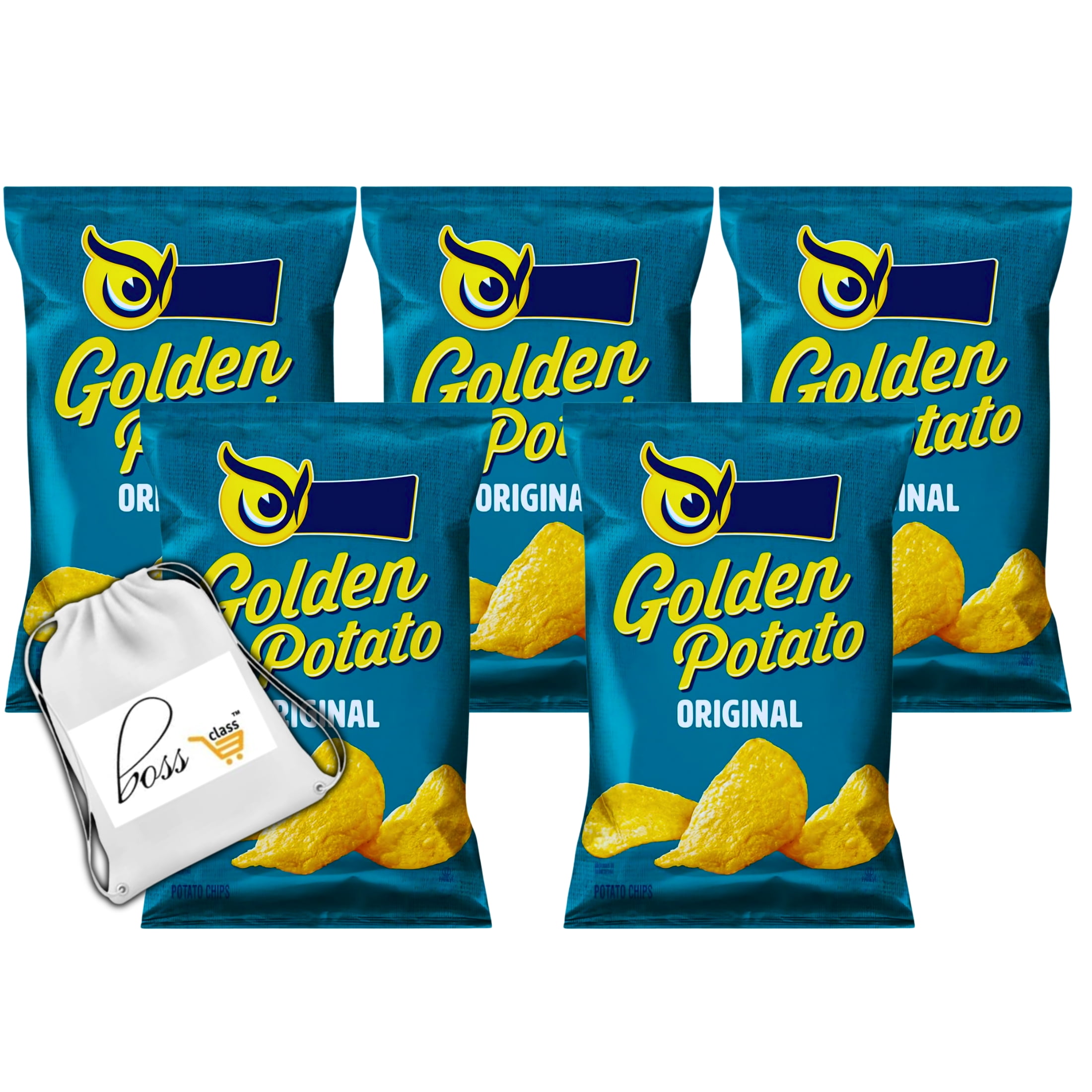 Wise (5) Golden Potato Chips Original Flavor, 3.75oz Bag of Classic ...