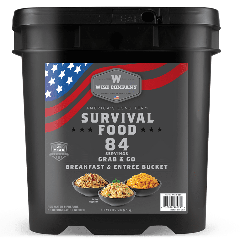 ReadyWise 84 Serving Breakfast & Entrée Emergency Food Bucket