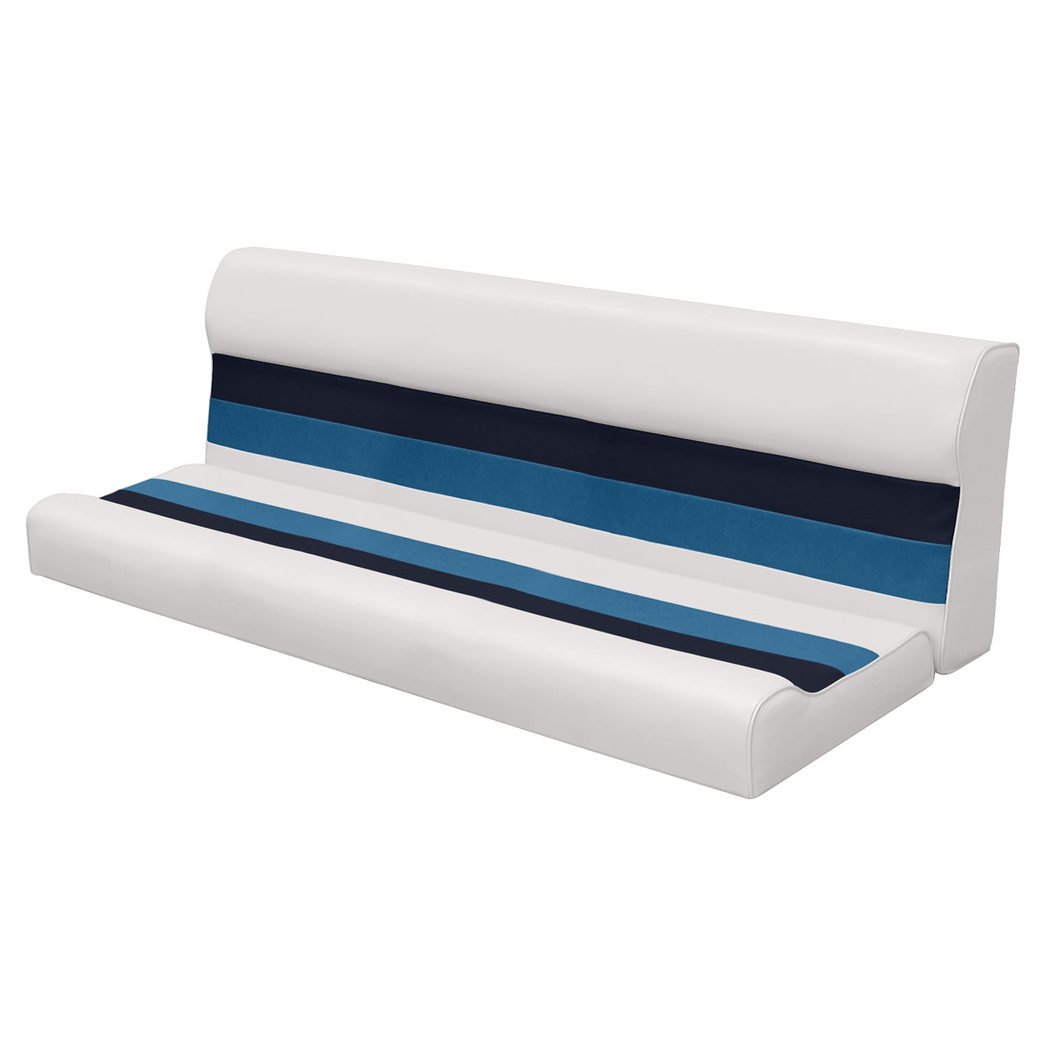 Wise 8WD106 1008 Deluxe Series Pontoon 55 In. Boat Bench Seat and Backrest Cushion Set Only Color White Navy and Blue