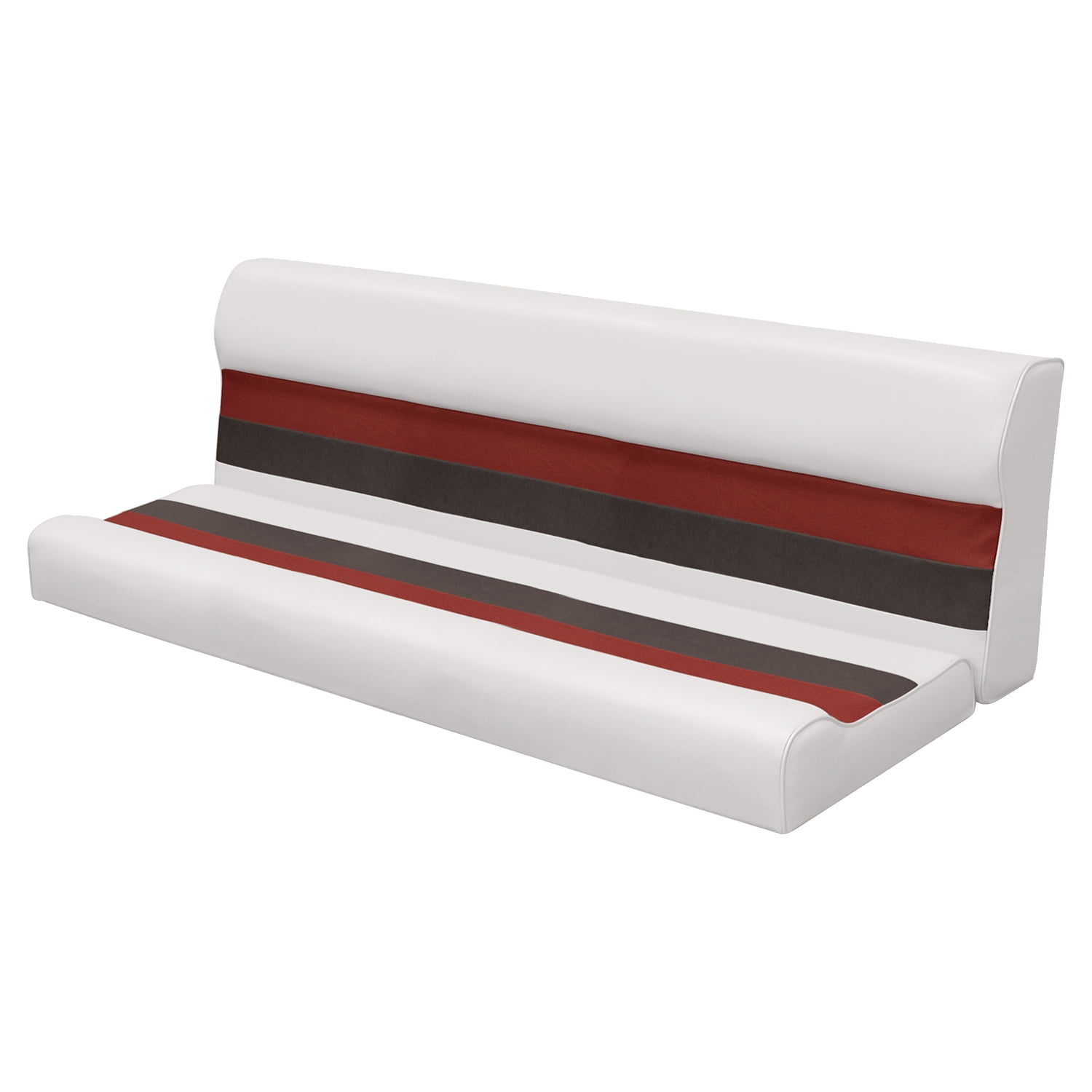 Deluxe 55" White and Red Vinyl Pontoon Bench Seat
