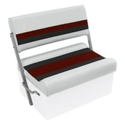 Wise 8WD125FF-1009 Deluxe Series Pontoon Flip Flop Bench Seat and Backrest Cushion Set, White/Red/Charcoal