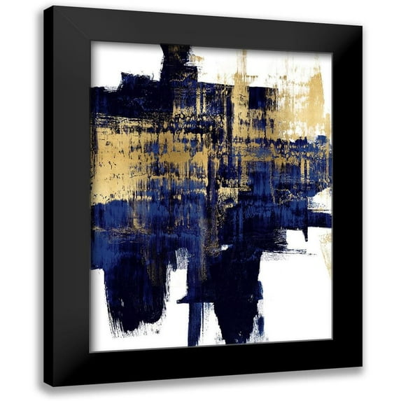 Wise, Alex 12x14 Black Modern Framed Museum Art Print Titled - Dynamic Gold on Blue I