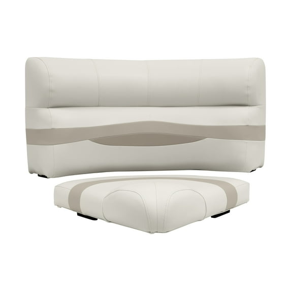 Wise BM11028-1066 Premier Series Pontoon 28" Radius Corner Cushion Set - Platinum / Mocha Java / Khaki