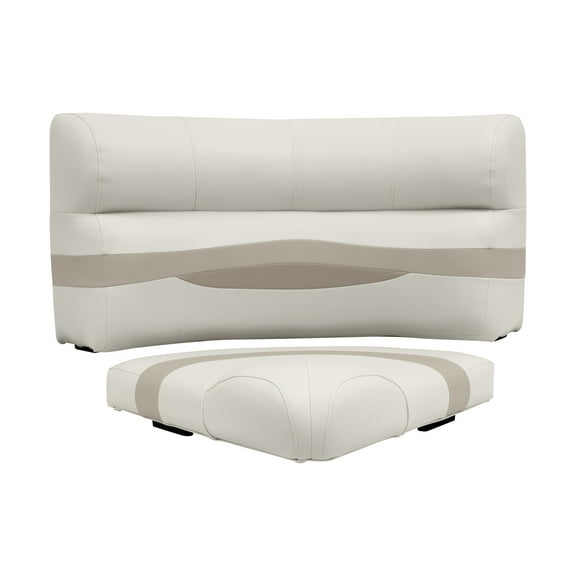 Wise BM11028-1066 Premier Series Pontoon 28" Radius Corner Cushion Set - Platinum / Mocha Java / Khaki