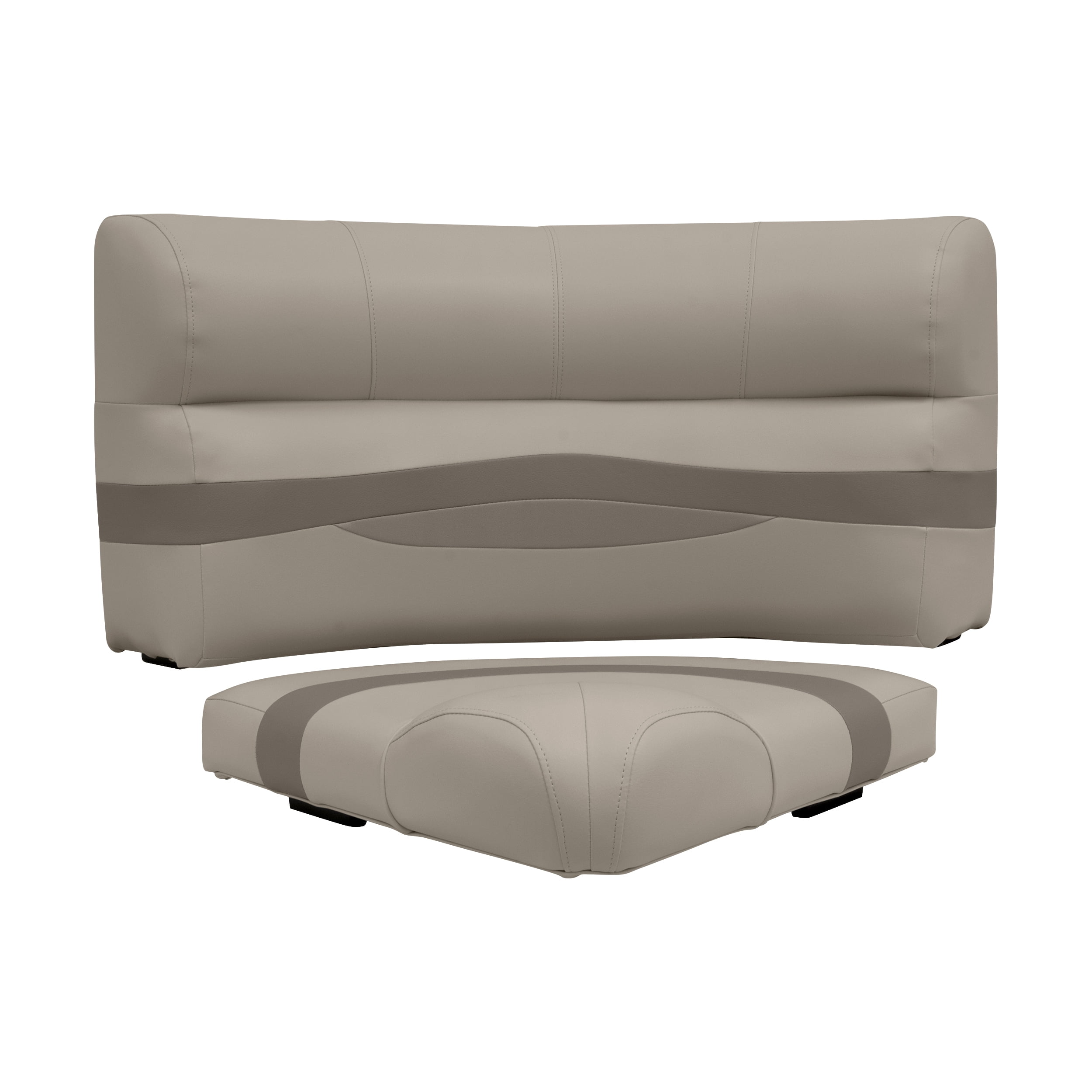 Wise BM11028-1749 Premier Series Pontoon 28" Radius Corner Cushion Set - Mocha Java / Mushroom / Cafe