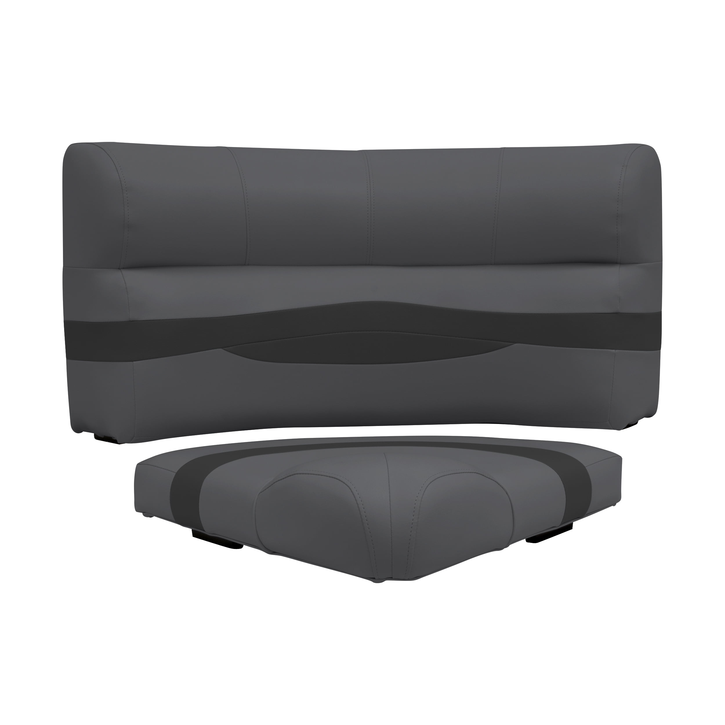 Wise BM11028-1890 Premier Series Pontoon 28" Radius Corner Cushion Set - Slate / Dark Neutral