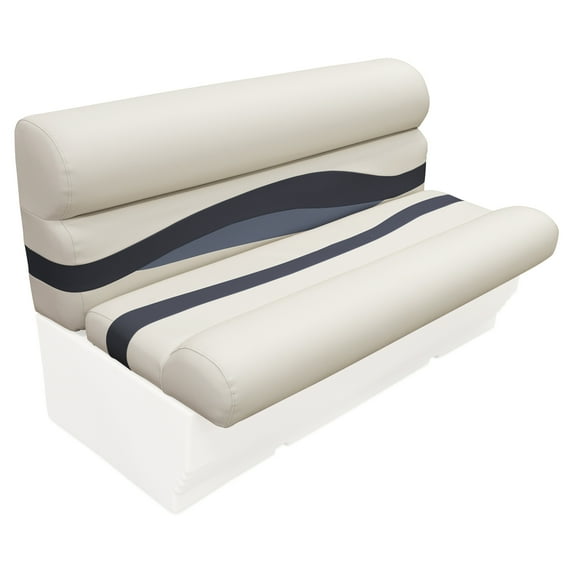 Wise BM1145-986 Premier Series Pontoon 50" Bench Cushion Set - Platinum / Spectra Navy / Cobalt