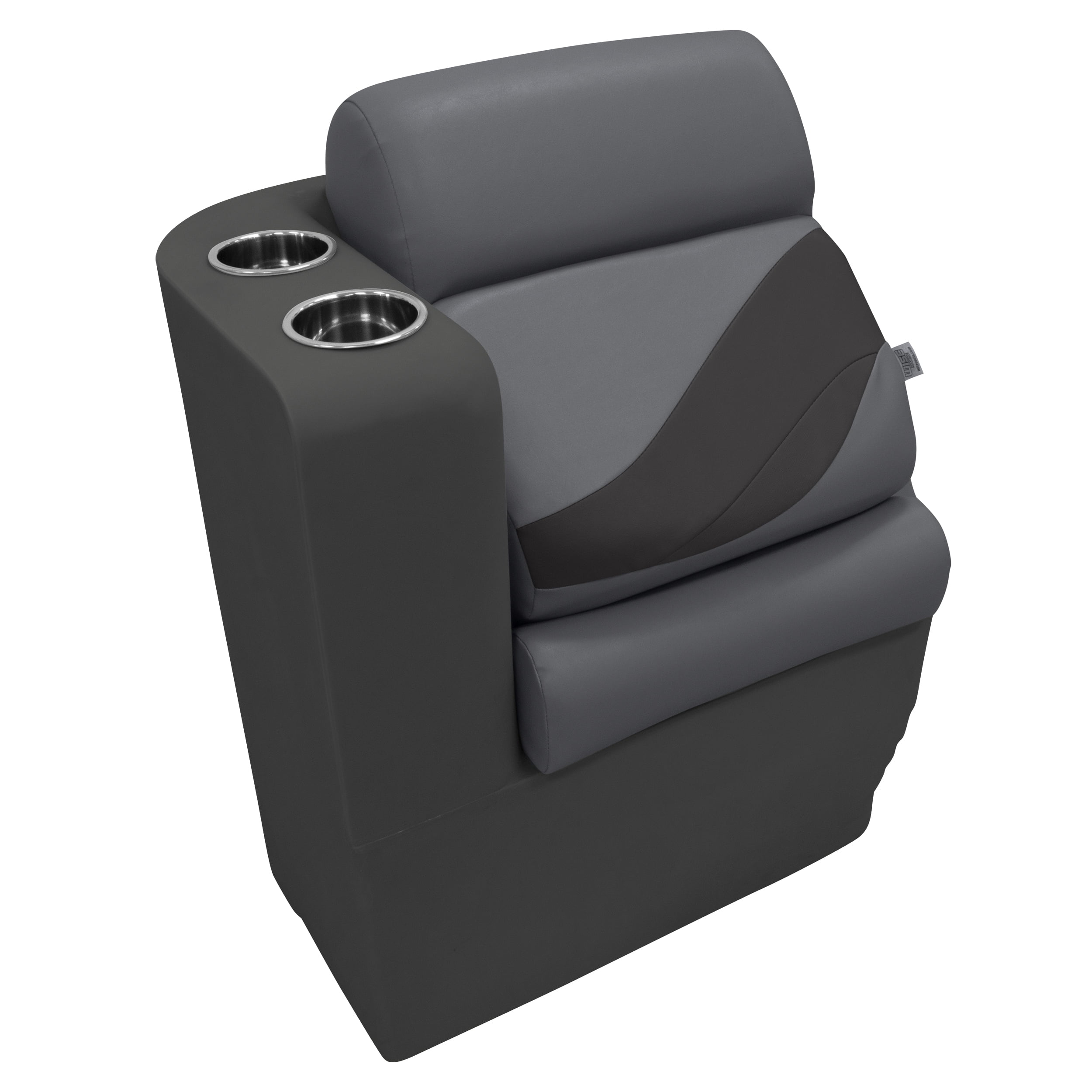 Wise BM13006L-1890 Premier Series Pontoon Lean Back Recliner - Left Radius, Slate / Dark Neutral