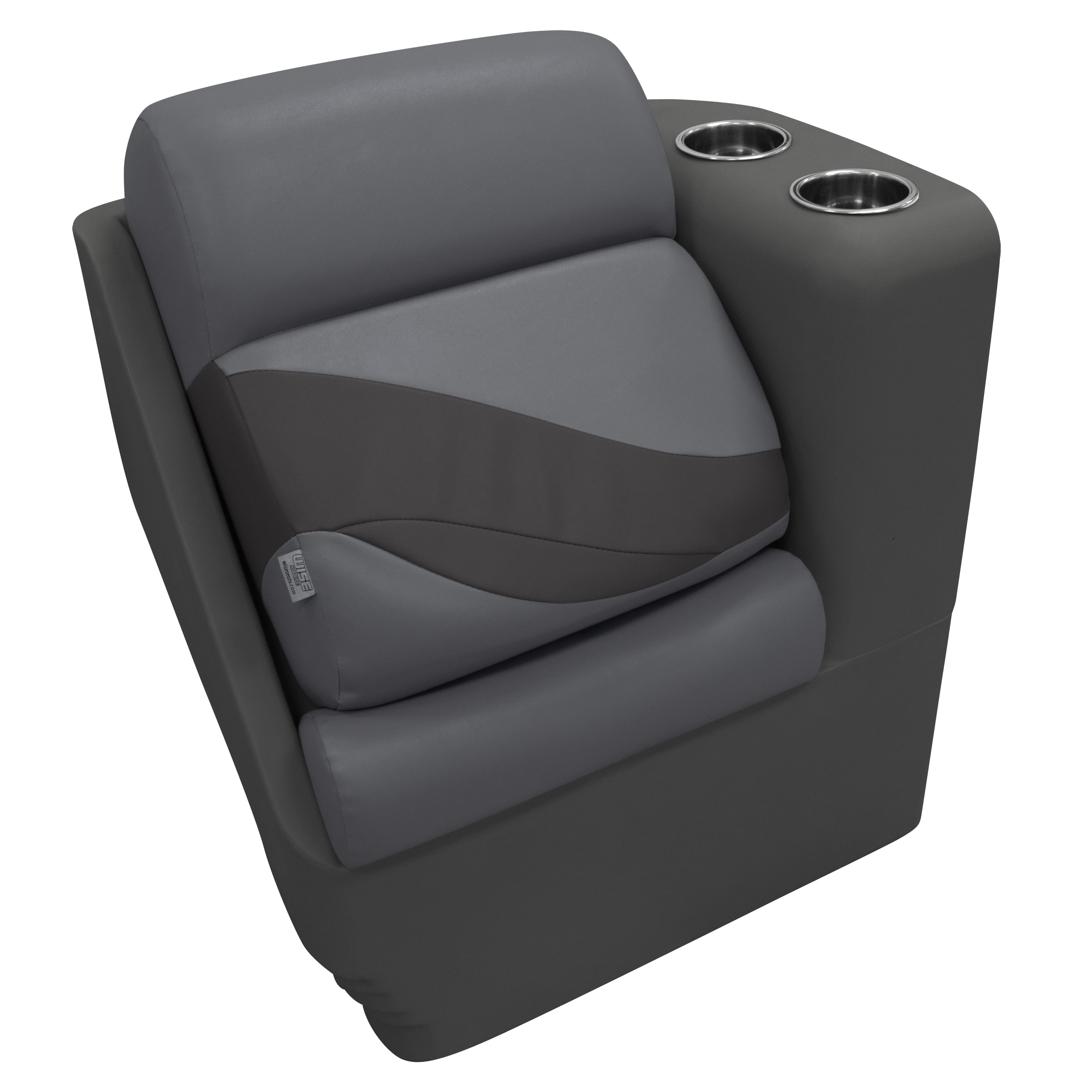 Wise BM13006R-1890 Premier Series Pontoon Lean Back Recliner - Right Radius, Slate / Dark Neutral