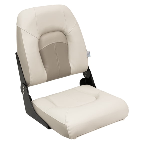Wise BM1461-1066 Premier Series Pontoon High Back Fold Down Seat, Platinum / Mocha / Khaki