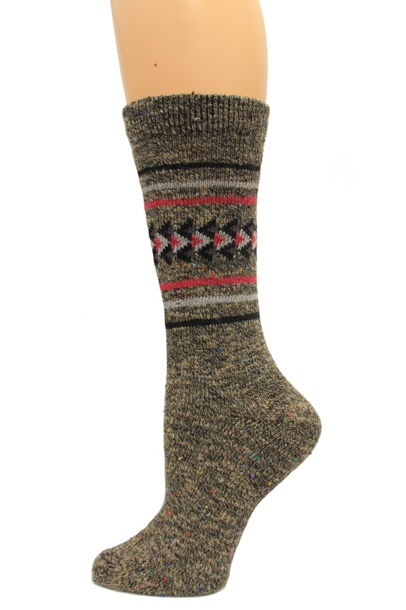 Aztec Crew Socks, 1 Pair, Black, Medium, Shoe Size W 6-9