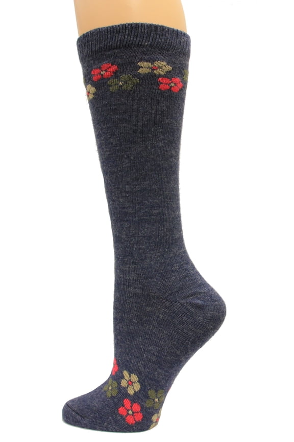 Daisy Knee High Socks, 1 Pair, Denim, Medium, Shoe Size W 6-9