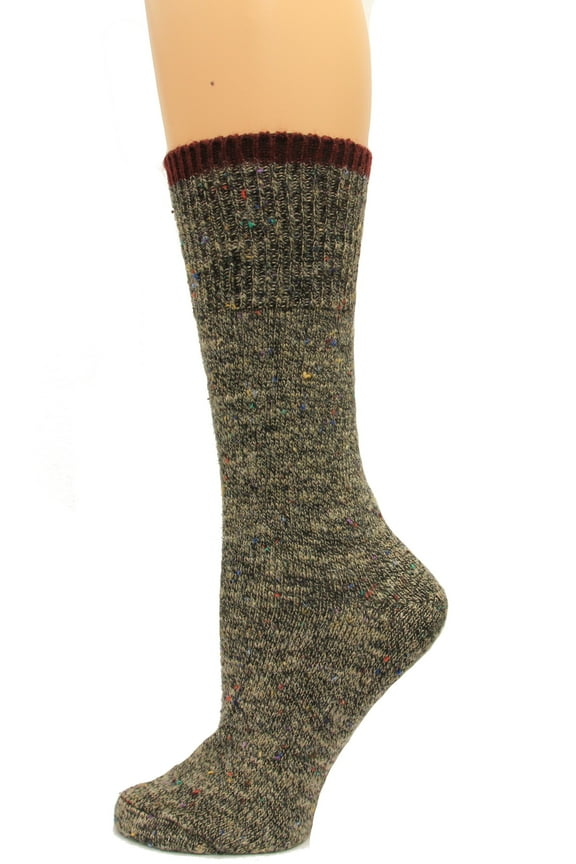 Fleck Marl Crew Socks, 1 Pair, Black, Medium, Shoe Size W 6-9