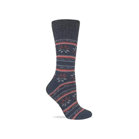 Wise Blend Floral Frost Crew Sock 1 Pair, Charcoal, Medium
