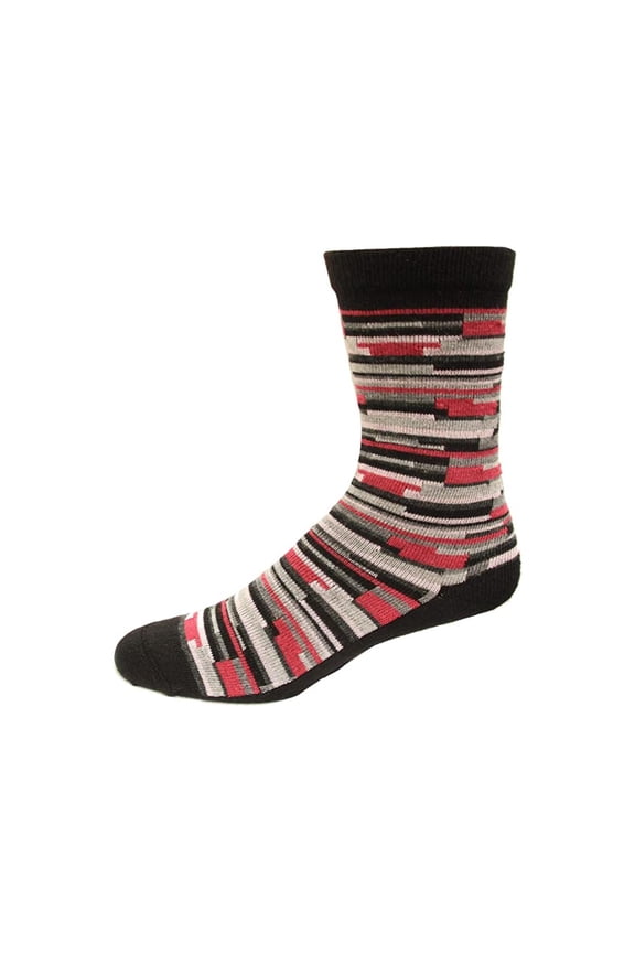 Ladies Digi Stripe Crew Socks 1 Pair, Stone, Women's 6-9 Shoe