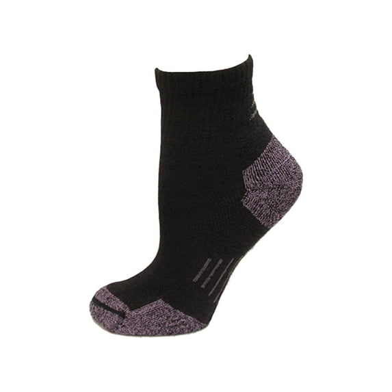 Wise Blend Ladies Quarter Hiker Socks 1 Pair, Black, Women's 6-9 Shoe