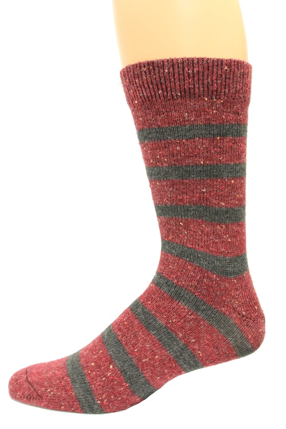 Men's Rugby Crew Socks, 1 Pair, Burgundy, Medium, Shoe Size M 9-13