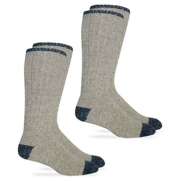 Wise Blend Mens Socks, Merino Wool Rib Knit Boot Crew Socks, 2 Pairs