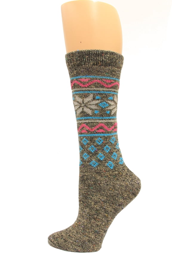 Wintry Mix Crew Socks, 1 Pair, Black, Medium, Shoe Size W 6-9
