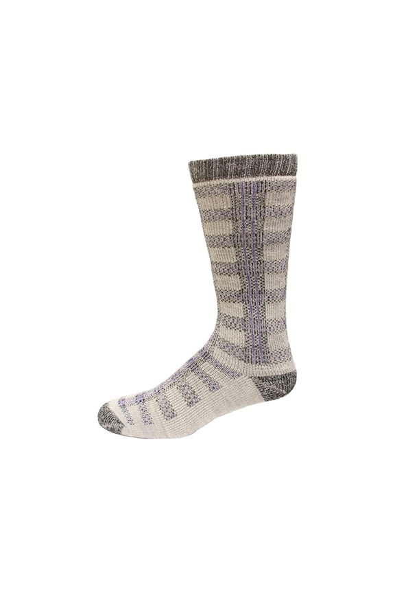 Women's Windowpane Pattern Crew Socks 1 Pair, Grey, Women's 6-9 Shoe