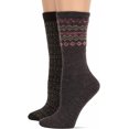 thumbnail image 1 of Wise Blend Womens Socks, Warm Merino Wool Fairisle Fashion Boot Crew Winter Socks, 2 Pair, 1 of 5