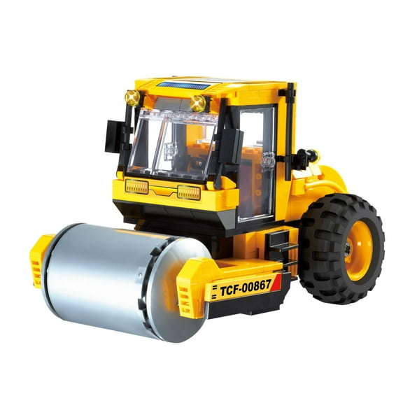 Wise Block RC Pavement Roller Small Brick Building Set with Electric Motor & 4-Way Remote Control