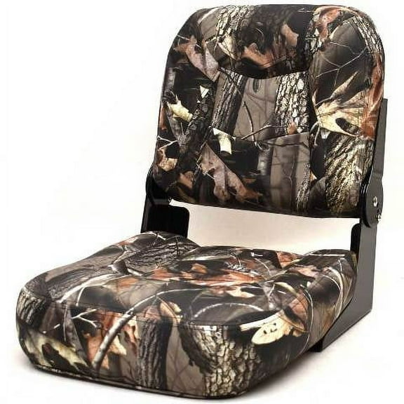 Wise Boat Folding Fishing Seat 2137101 | Camouflage 17 1/2 x 15 Inch
