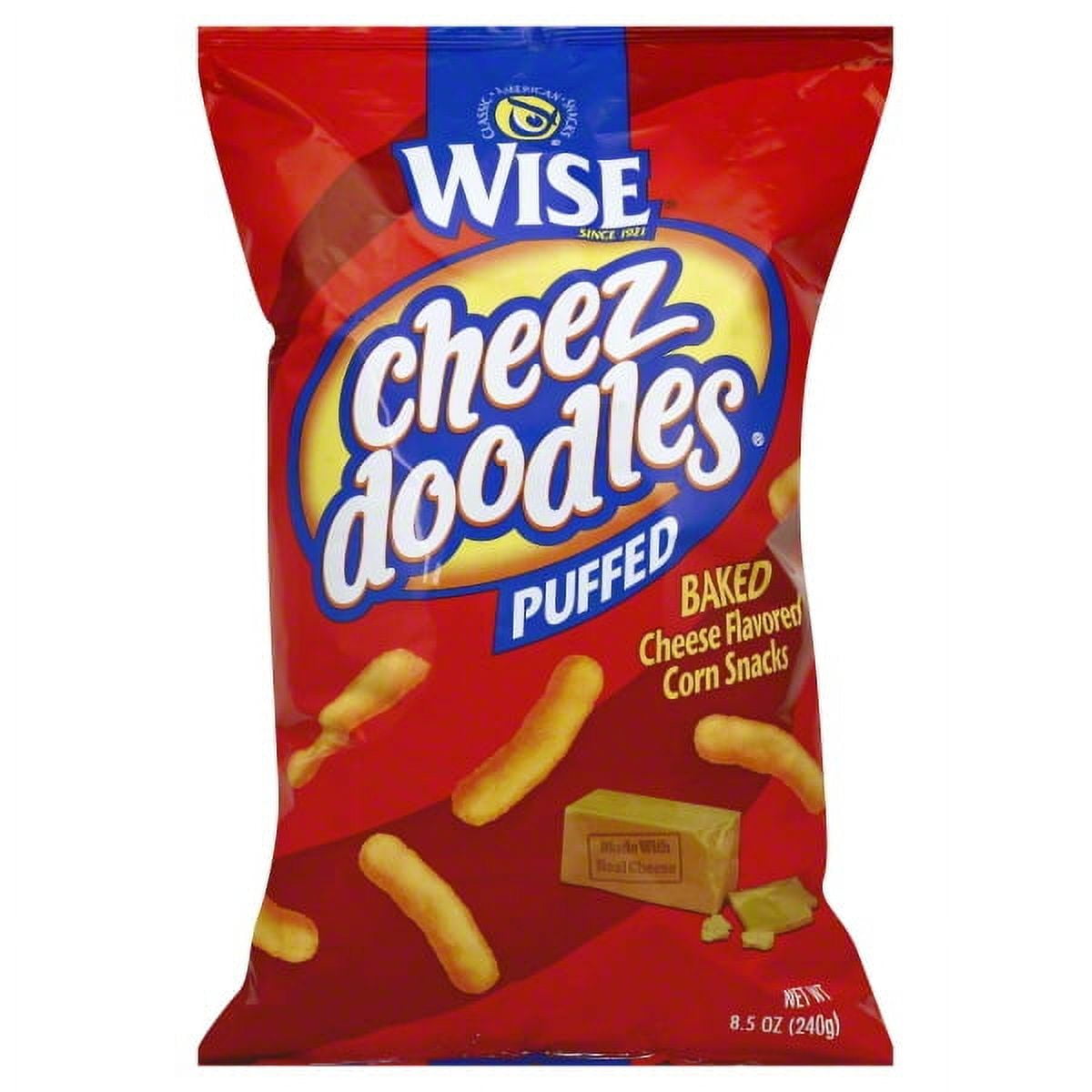 Wise Cheezdoodles Cheddar Cheese Baked Puffs, 8.5 Oz.