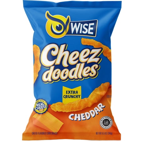 Wise Crunchy Cheez Extra Crunchy Cheddar Cheese Flavored Corn Snacks, 8.5 Oz.