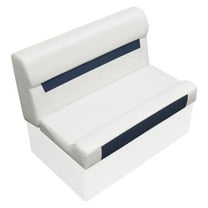Wise DLX100-1904 DLX Series 37" Pontoon Bench Seat Cushion Set - White / Mariner Blue