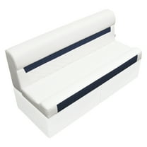 Wise DLX106-1904 DLX Series 55" Pontoon Bench Cushion Set - White / Mariner Blue