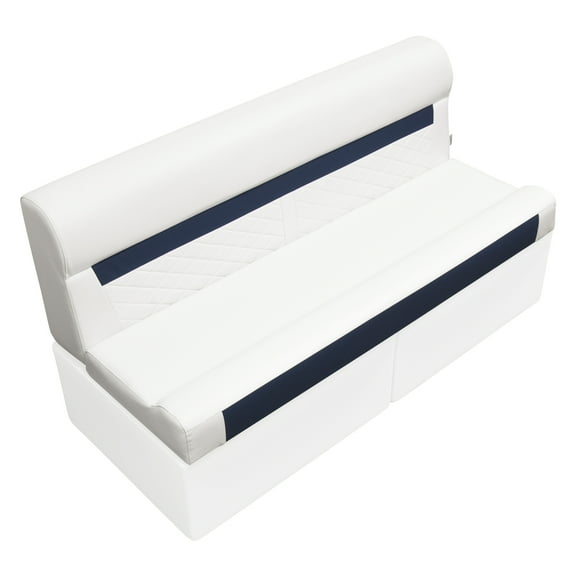 Wise DLX106-1904 DLX Series 55" Pontoon Bench Cushion Set - White / Mariner Blue