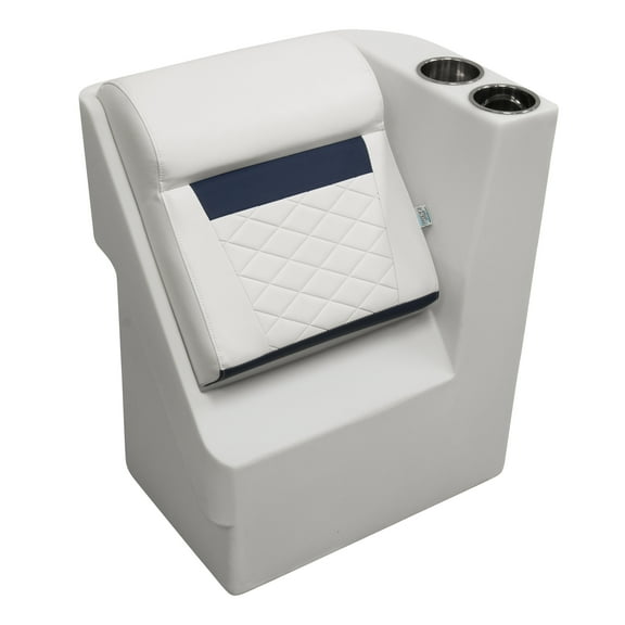 Wise DLX1305R-1904 DLX Series Pontoon Right Radius Lean Back Recliner - White / Mariner Blue