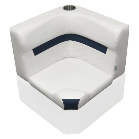 Wise DLX133-1904 DLX Series Pontoon Corner Cushion Set - White / Mariner Blue