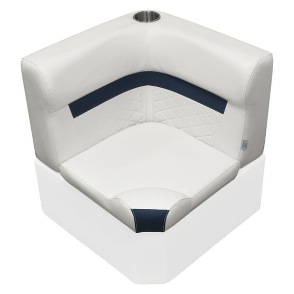 Wise DLX133-1904 DLX Series Pontoon Corner Cushion Set - White / Mariner Blue