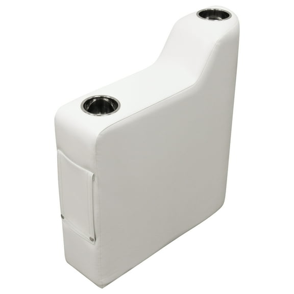 Wise DLX3009-204 DLX Series Pontoon Left Radius Arm Rest - Brite White