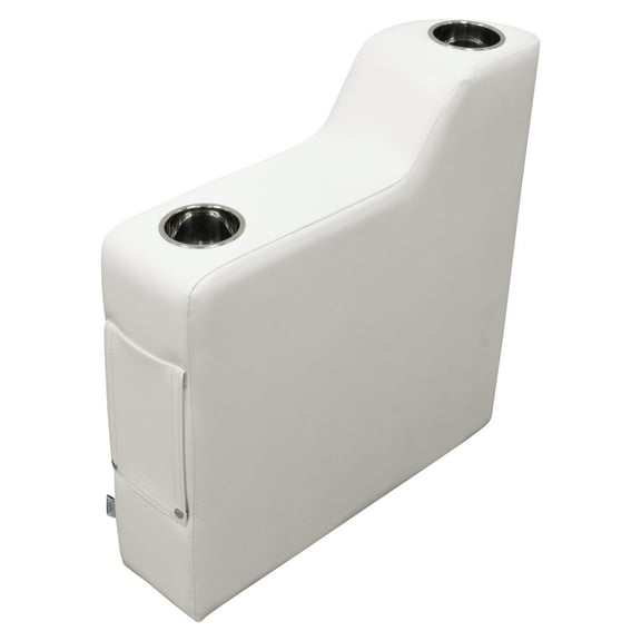 Wise DLX3010-204 DLX Series Pontoon Right Radius Arm Rest - Brite White