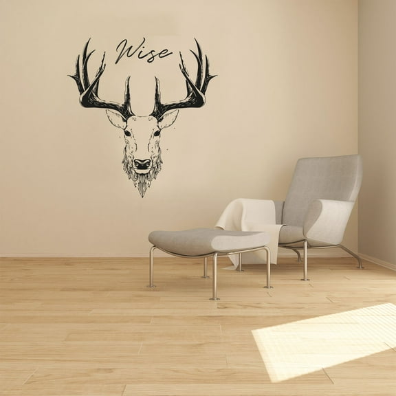 Wise Deer Buck Deers Quote Animal Animals Life Quotes Wall Sticker Art Decal for Girls Boys Room Bedroom Nursery Kindergarten House Fun Home Decors Stickers Wall Art Vinyl Decoration Size (40x24 inch)