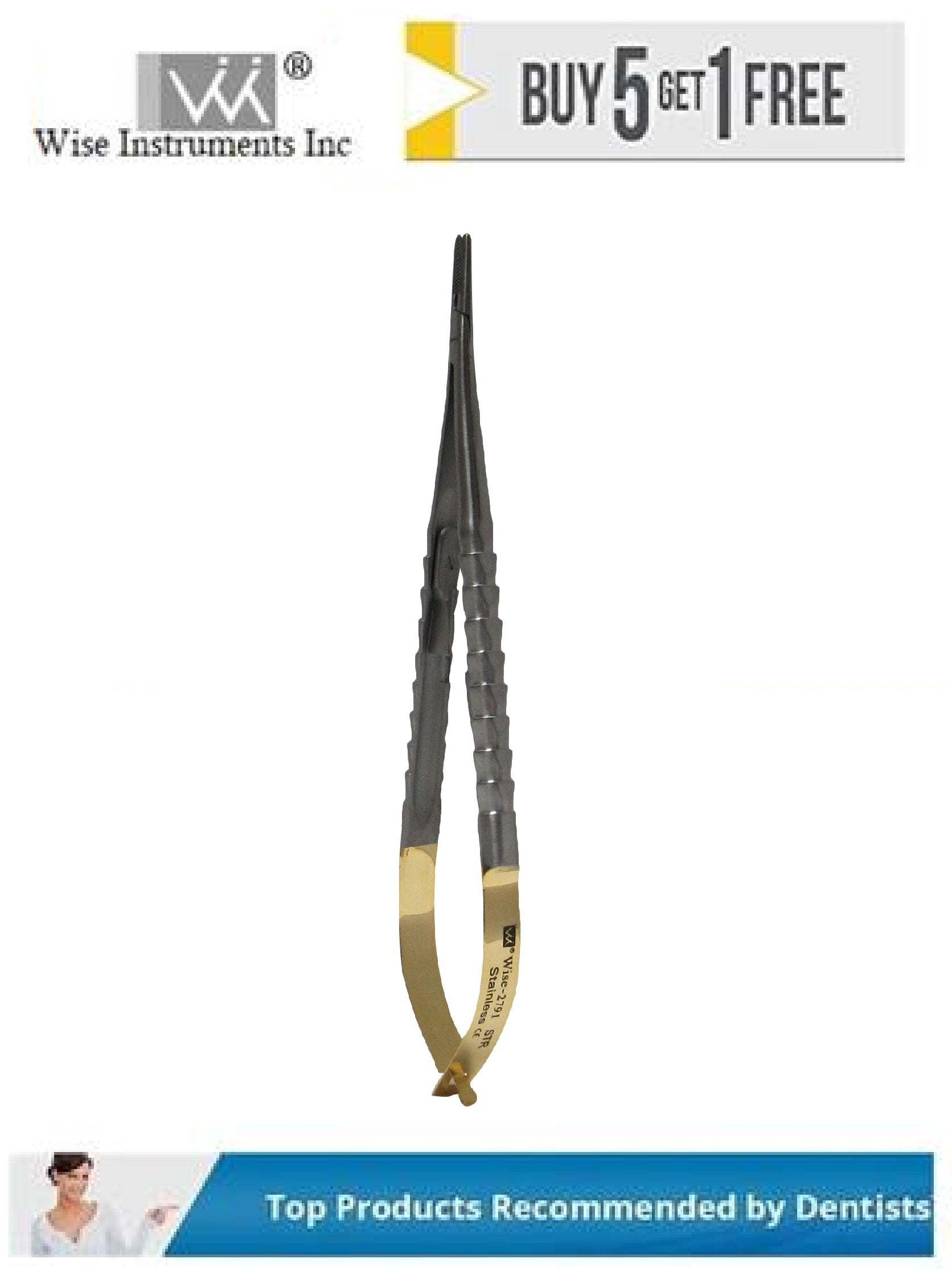 Wise Dental Micro Surgical Straight Castroviejo Needle Holder, 14 cm (5.5")