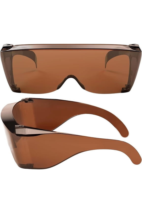 Wise Eyewear Cover-Ups Black Fit Over Sunglasses - Wrap Around Sunglasses - People Who Wear Prescription Glasses in the Sun (Brown)