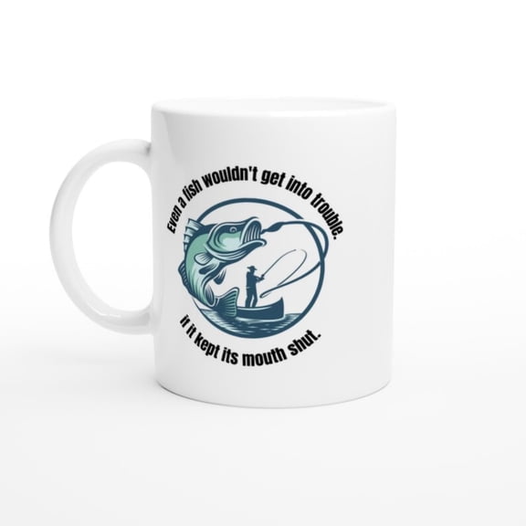 Wise Fish Coffee Mug Funny Fishing Gift, oz Ceramic.
