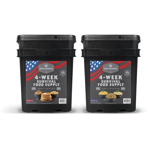 Wise Food Storage 4 Week Emergency Food Supply 2 Bucket Bundle