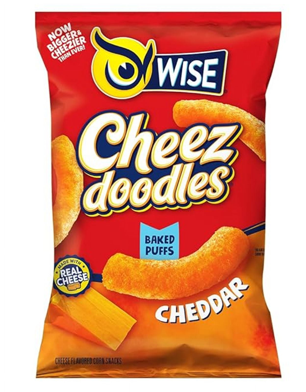 Wise Foods Cheddar Cheese Doodles Baked Puffs, 4Pack 8.5 oz. Bags