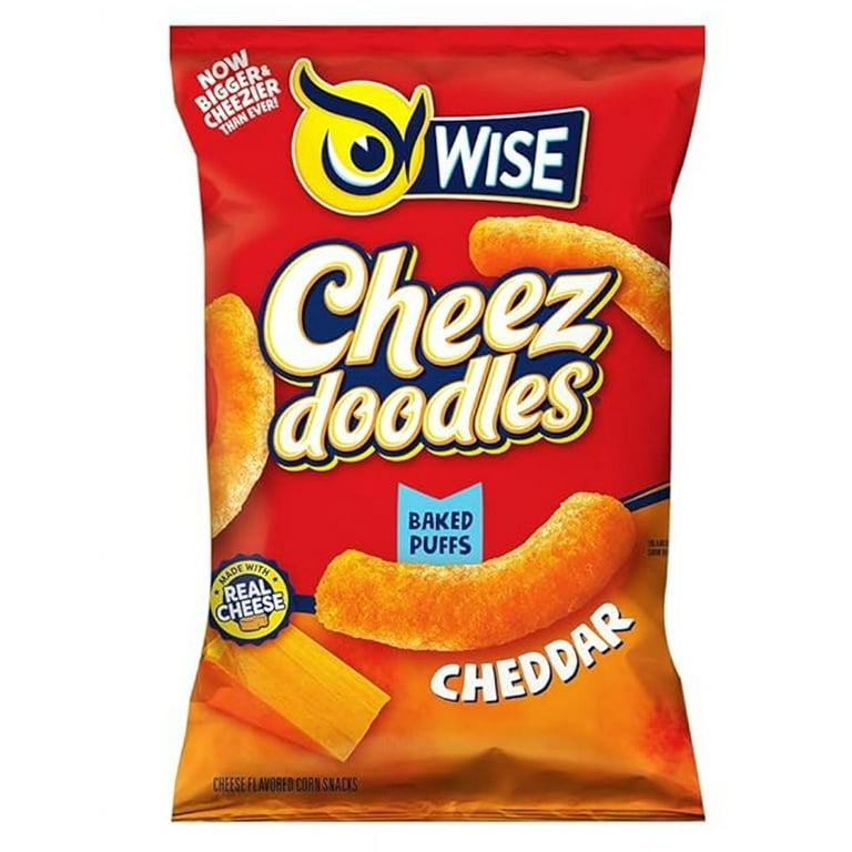 Wise Foods Cheddar Cheese Doodles Baked Puffs, 4-Pack 8.5 oz